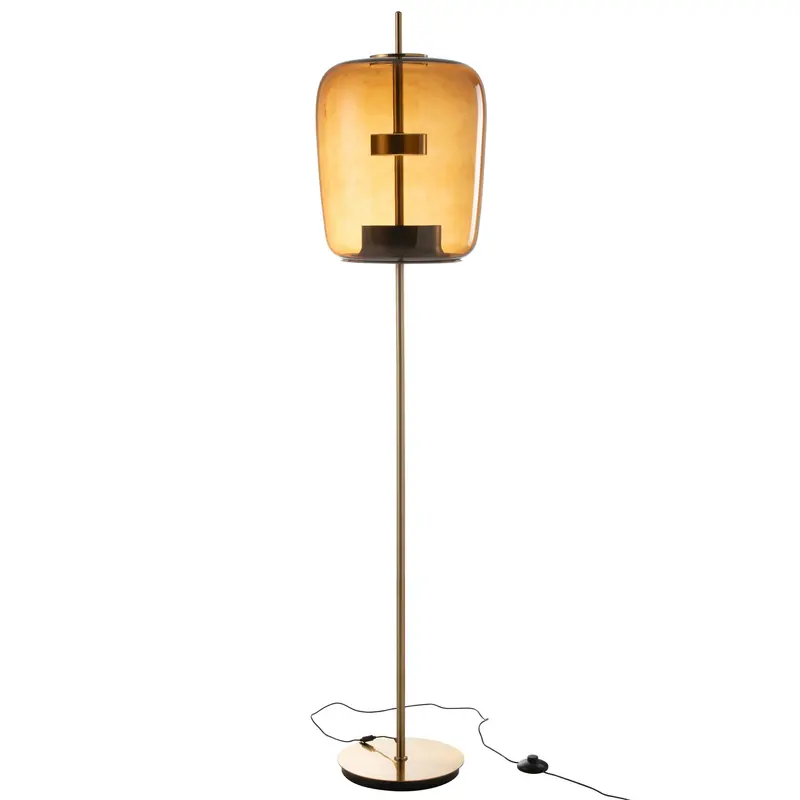 Vloerlamp Led Glas Bruin H 168cm J-Line