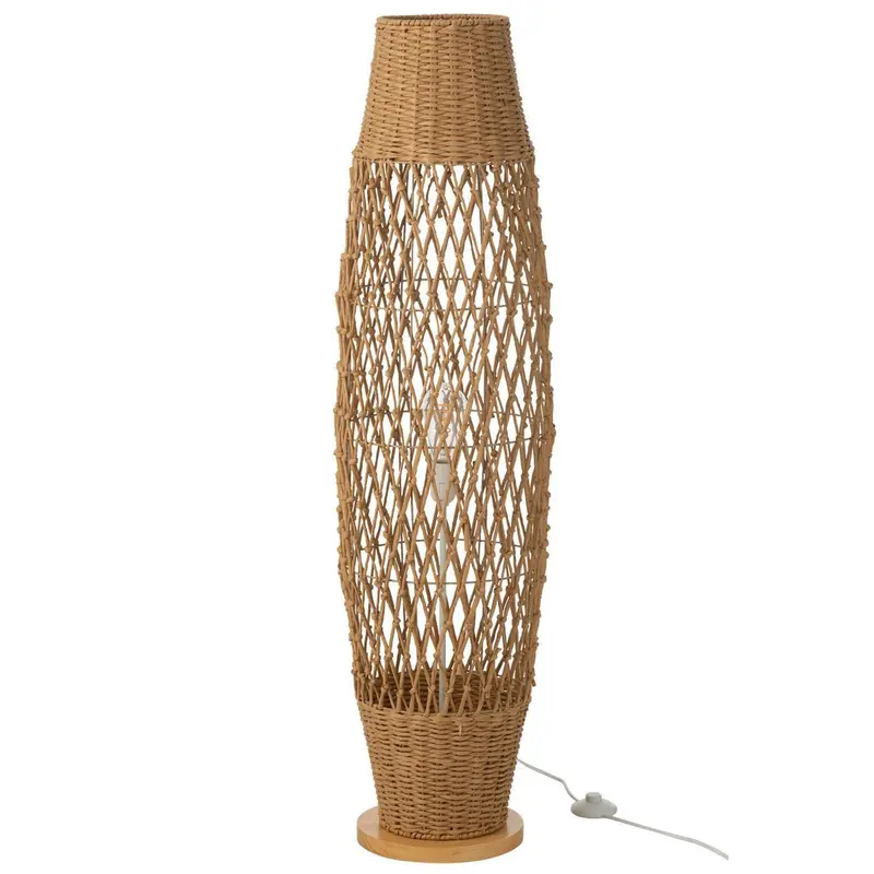 Vloerlamp Metaal Getwist Donker Naturel J-Line