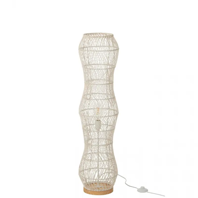 Vloerlamp Rotan Metaal Getwist Wit H101cm  J-Line