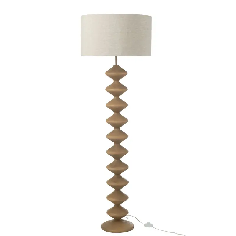 Vloerlamp Rups Populierenhout Naturel/Grijs J-Line