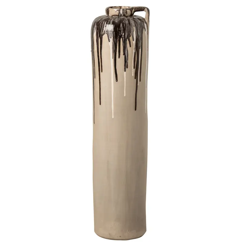 Vloervaas Keramiek Beige/Bruin Large J-Line