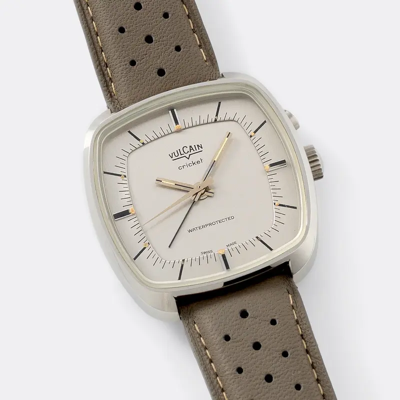 Vulcain Cricket Steel Alarm Watch 1970s