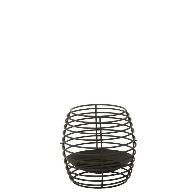 Vuurkorf Rond Ringen Metaal Zwart Small Dia40xH40cm J-Line