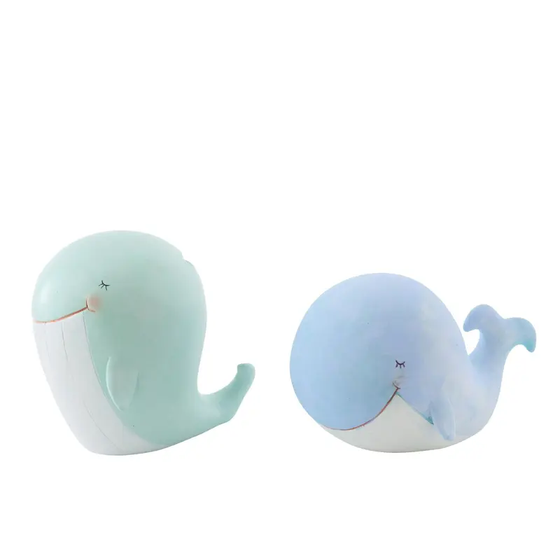 Walvis Spaarpot Large Set van 2 in Lichtblauw & Lichtgroen J-Line