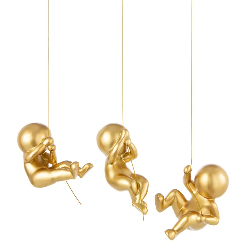 Wanddecoratie Marcel Goudkleurig Set van 3 J-Line