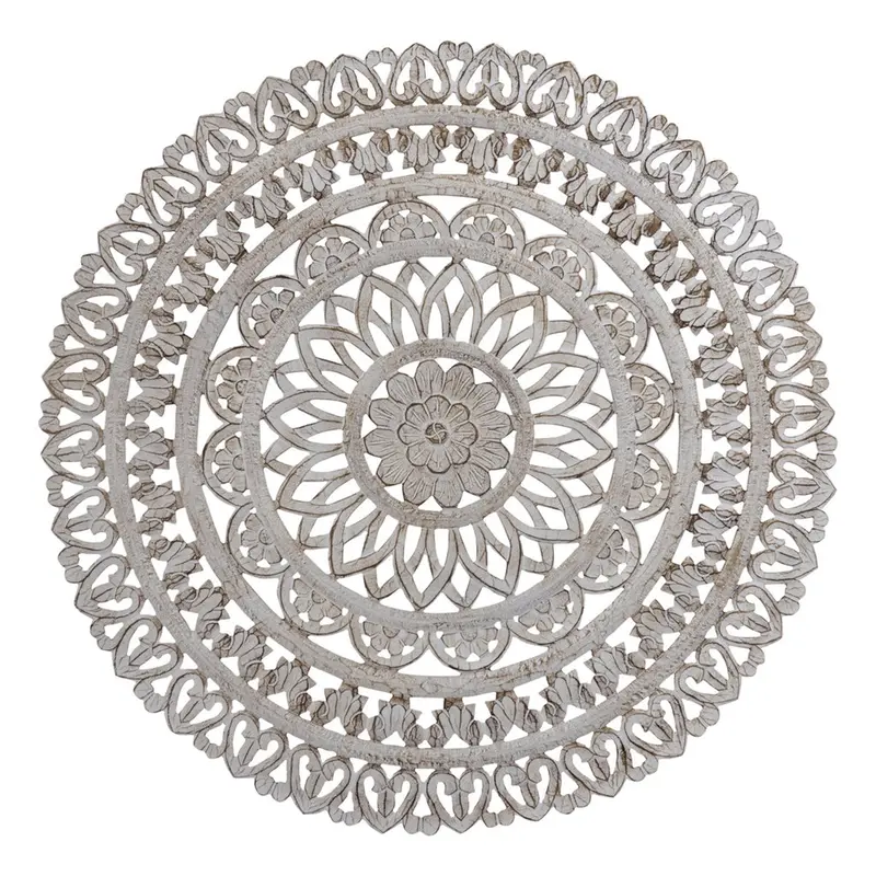 Wandpaneel Farris Handgesneden MDF Crème Ø120cm PTMD