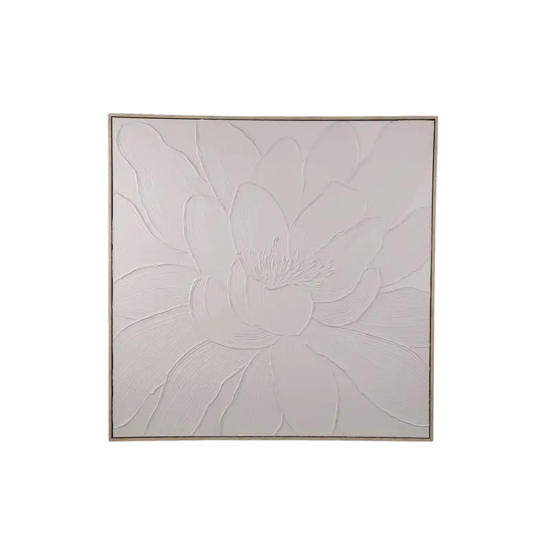 Wandpaneel Florise Crème ingelijst Canvas Bloem A PTMD