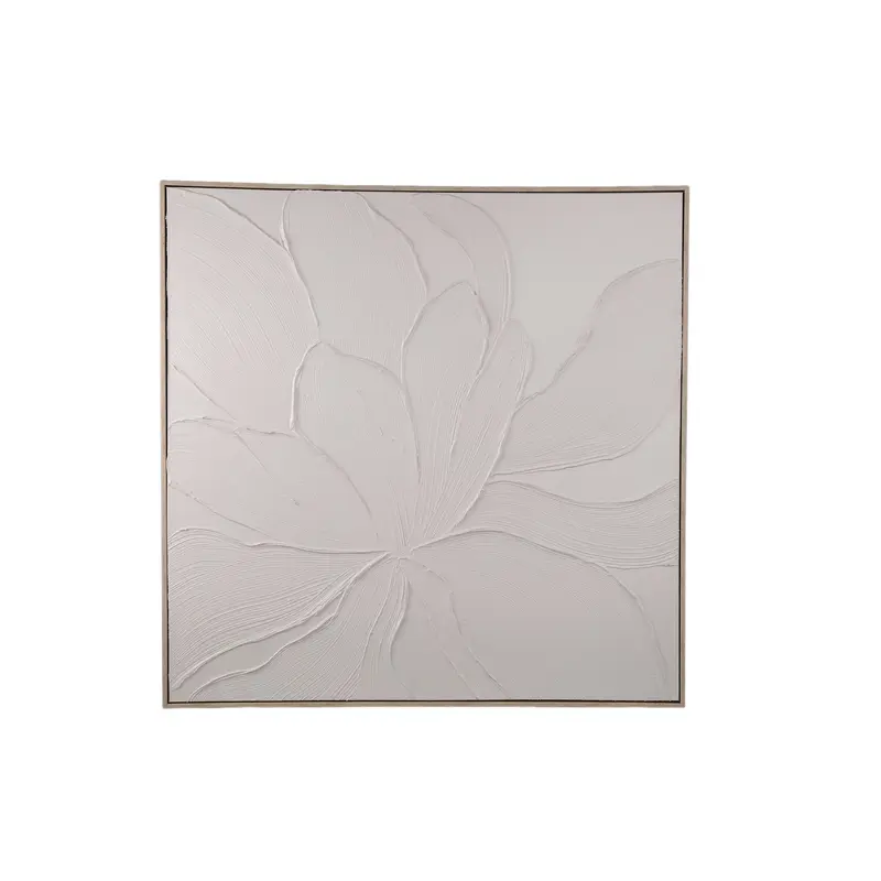 Wandpaneel Florise Crème ingelijst Canvas Bloem B PTMD