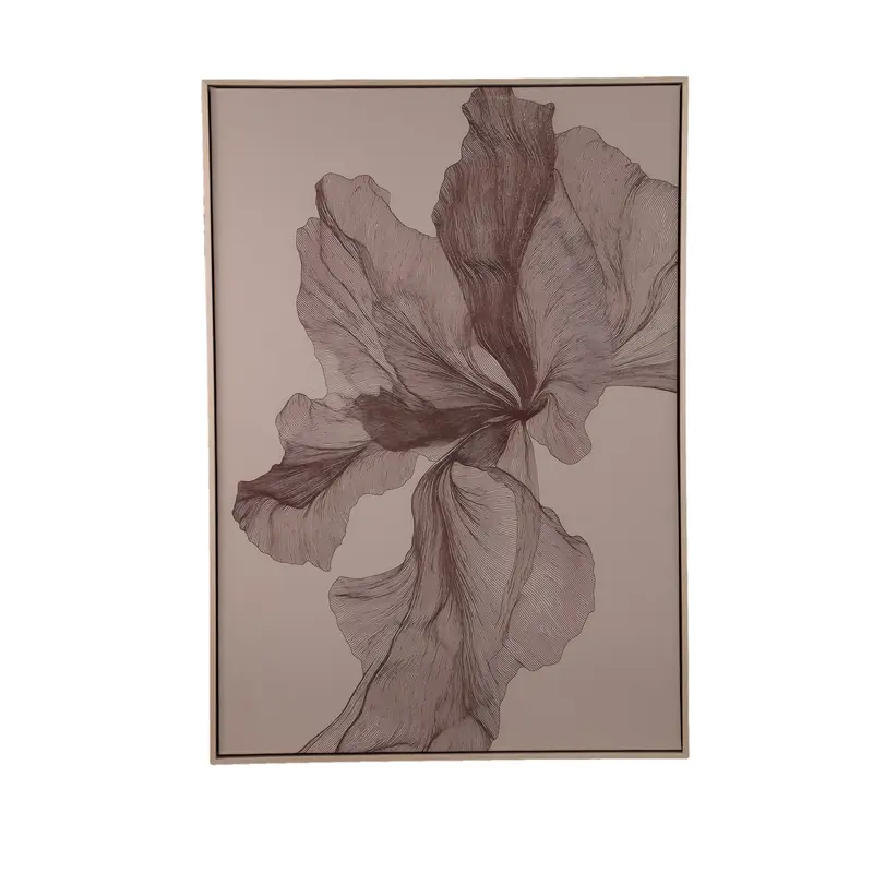 Wandpaneel Lorinde Canvas Bloem Light Brown PTMD