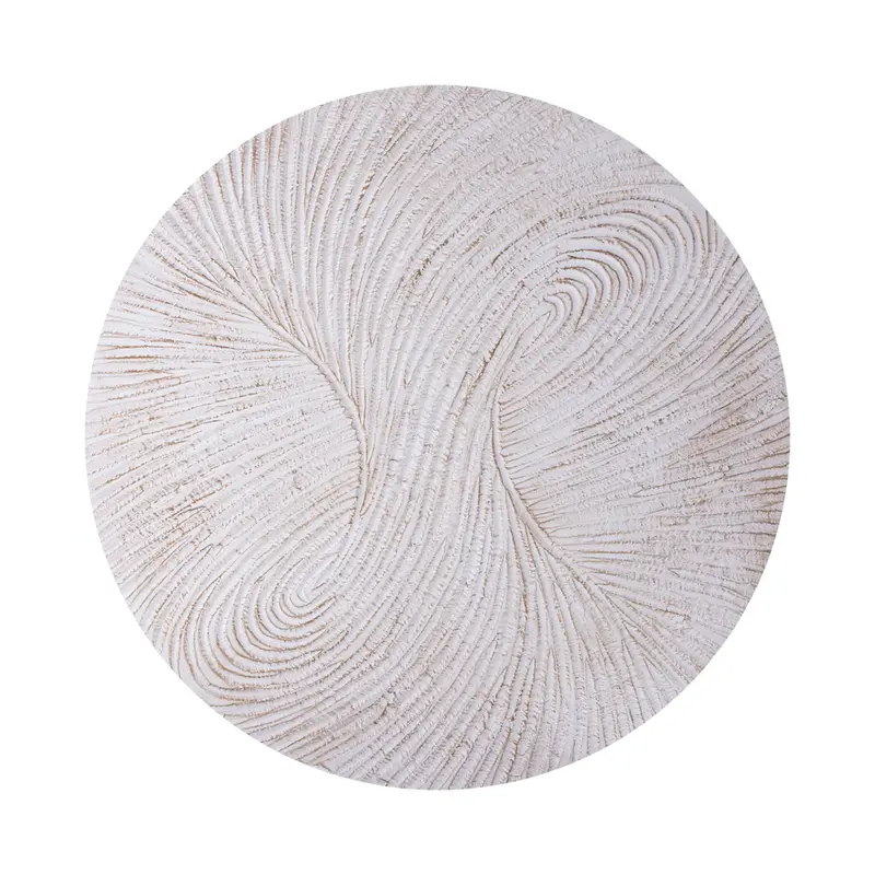 Wandpaneel Wiktor Rond MDF Wit Ø120cm PTMD