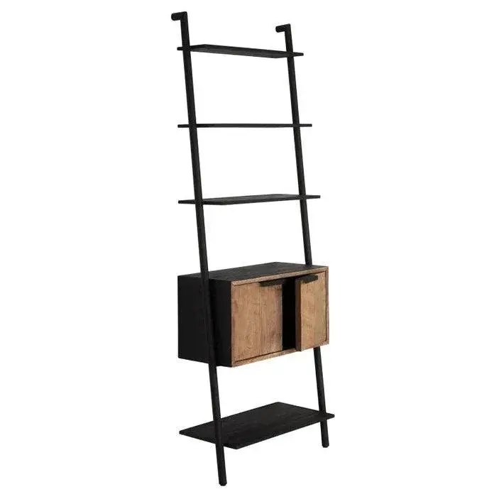 Wandrek Cosmo 2 Deuren Teakhout Naturel Zwart DTP Home