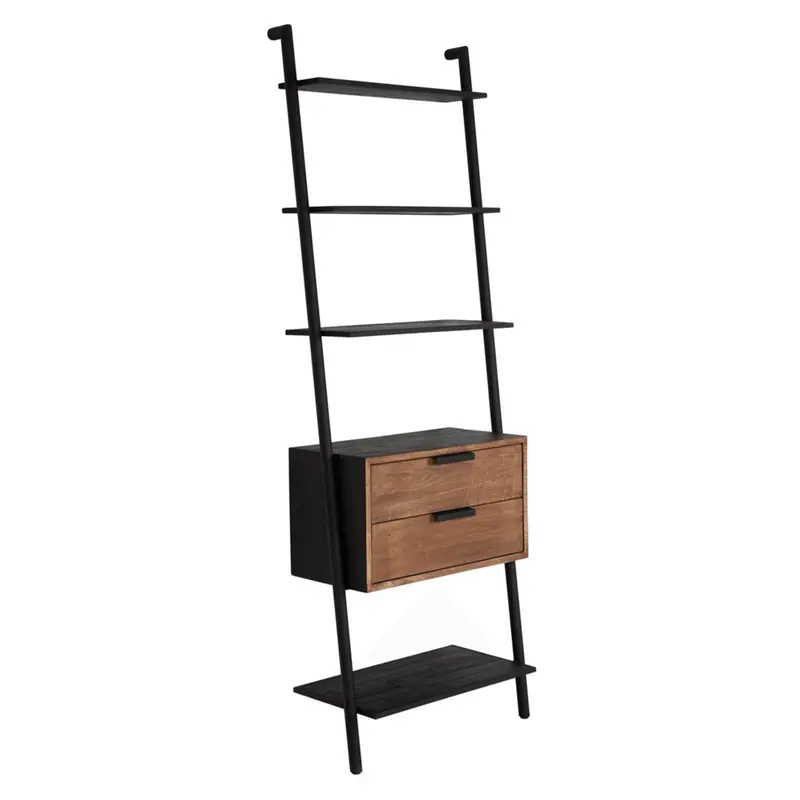 Wandrek Cosmo 2 Lades Teakhout Naturel Zwart DTP Home