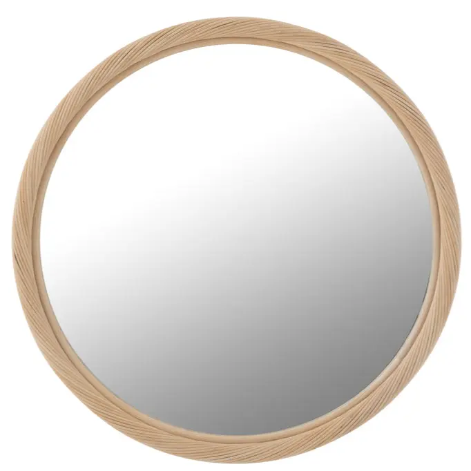 Wandspiegel Rond Rotan/Glas Naturel Large Ø 81 cm