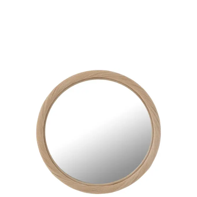 Wandspiegel Rond Rotan/Glas Naturel Small Ø50cm J-Line