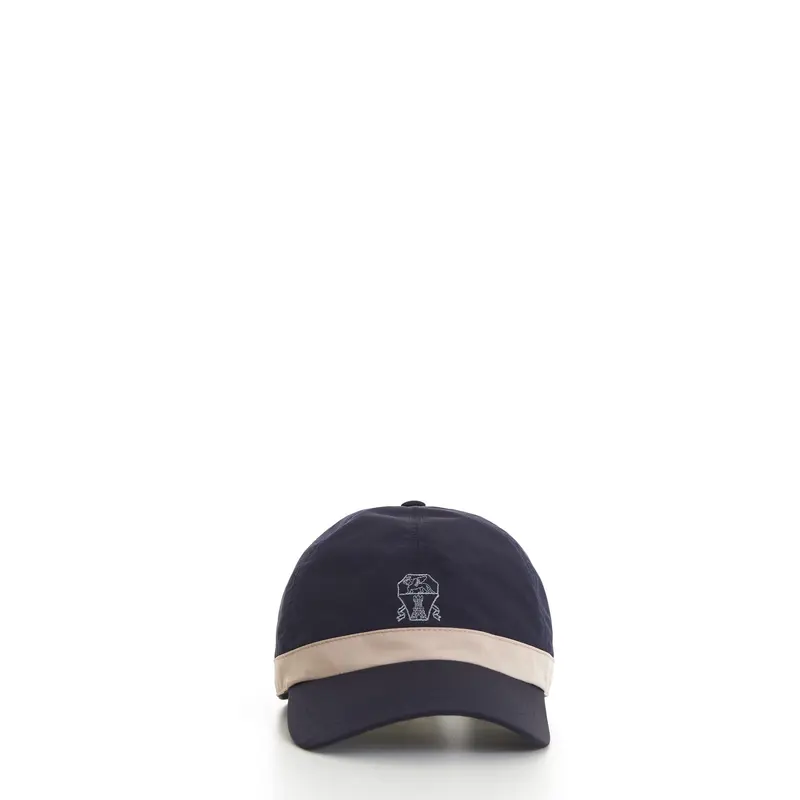 Water-resistant Microfiber Baseball Cap With Contrast Details And Embroidered Logo