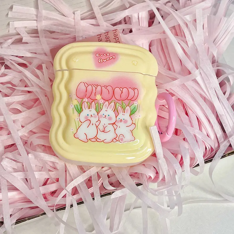 Wavy Tulip Bunnies AirPods Case Cover