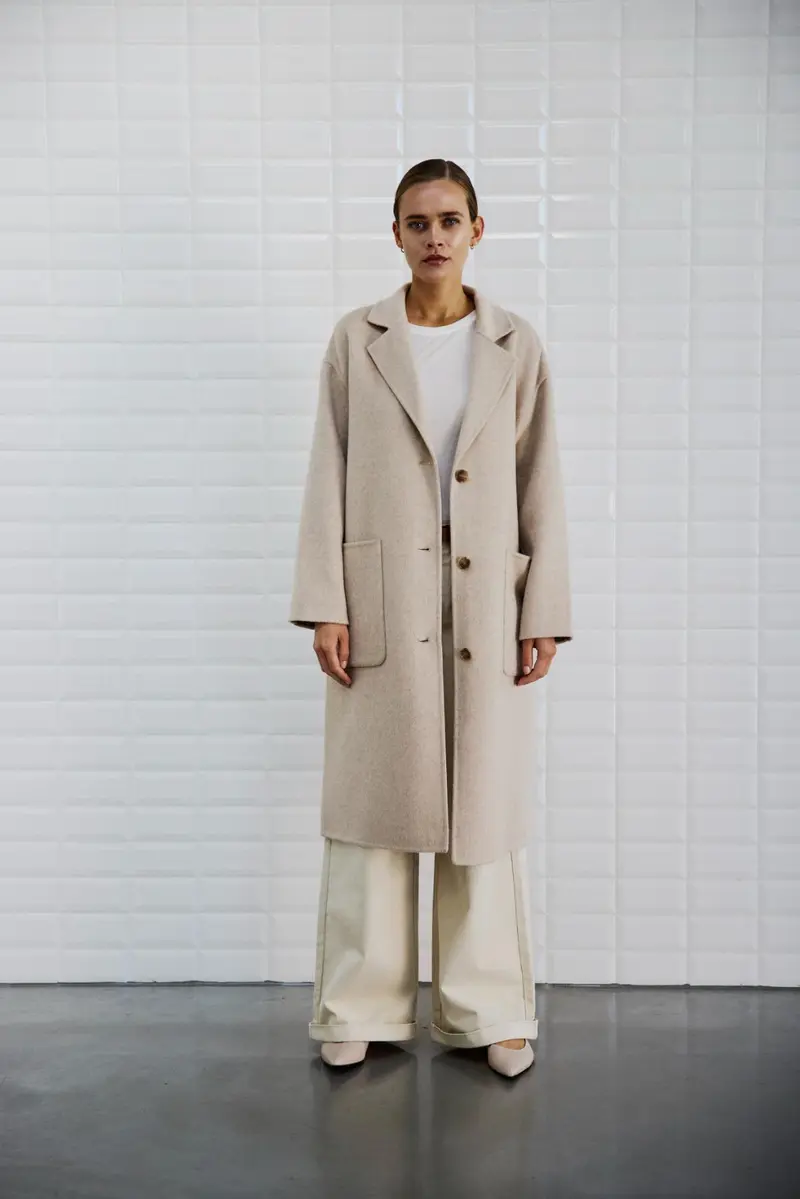 WBLCeline Mel Coat 00895 Taupe Melange