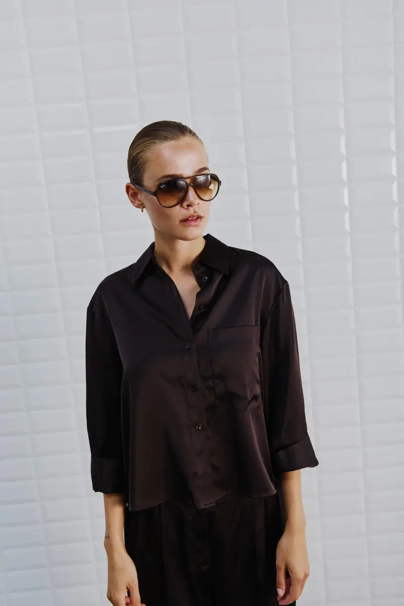 WBLPaddie Sateen Shirt 1355 Chocolate