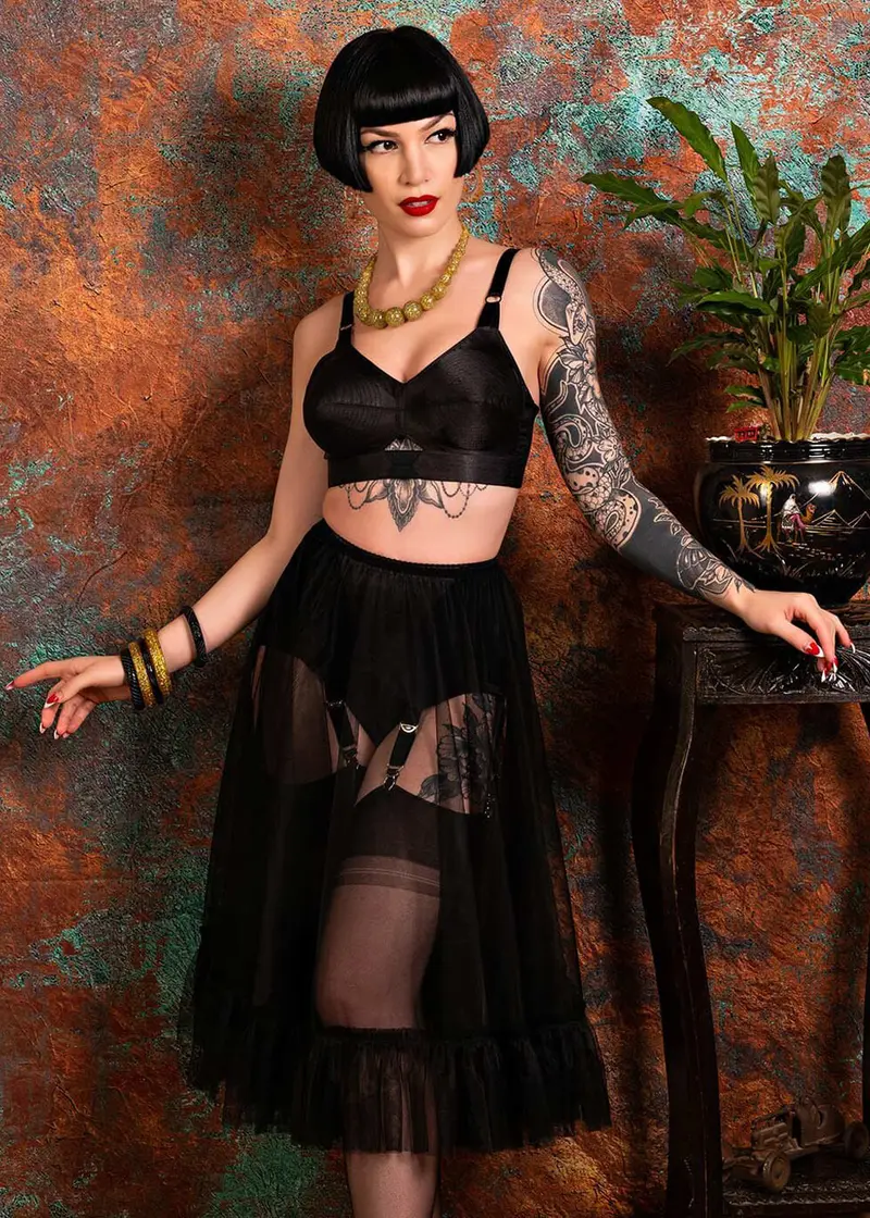 What Katie Did Sandra Frilly 50s Petticoat Black