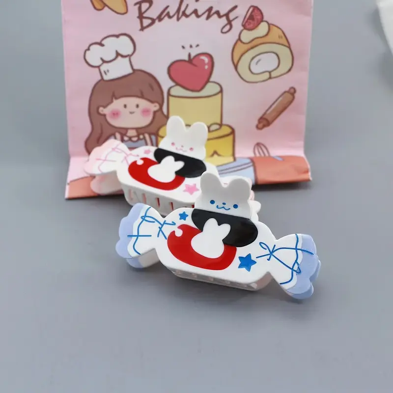 White Rabbit Candy Acrylic Hair Claw Clip