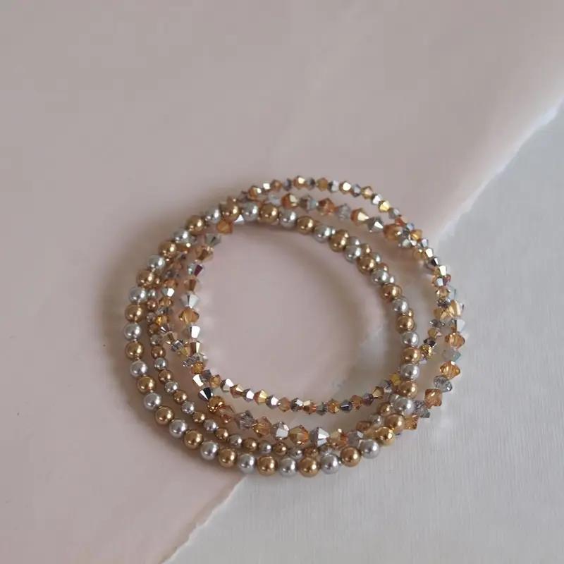 widaro armband bicolor pearls and crystal (kies je armband)