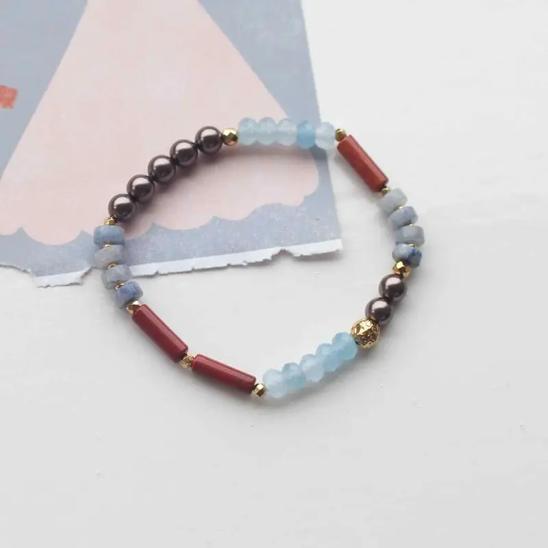 widaro armband blue brown stones