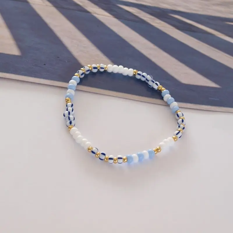 widaro armband blue white stripes