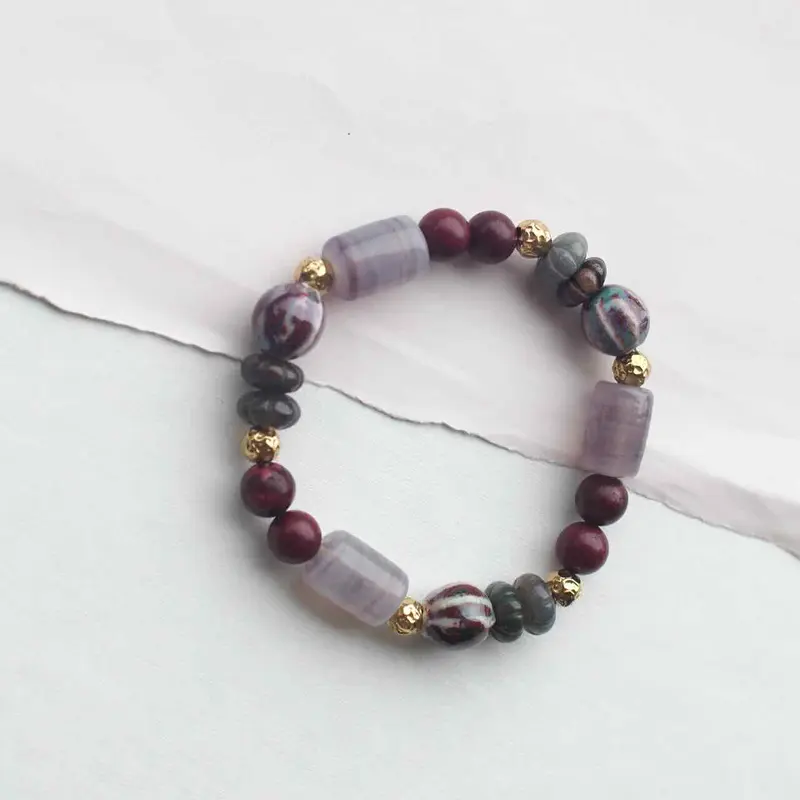 widaro armband burgundy brown beads