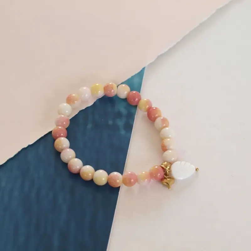 Widaro armband marble pink yellow