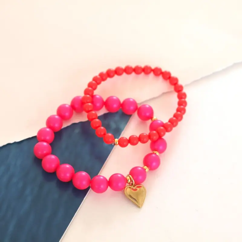 Widaro armband neon red/fuchsia
