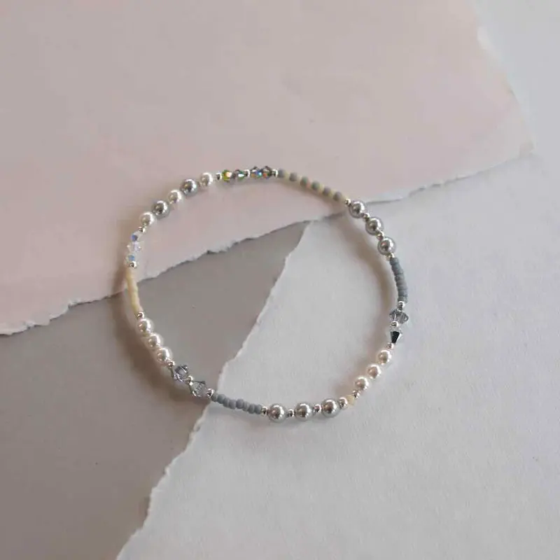 widaro armband pearl chique silver
