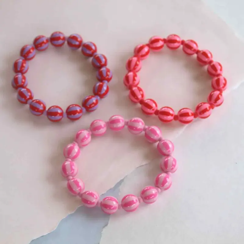 widaro armband stripey red pink (kies je kleur)