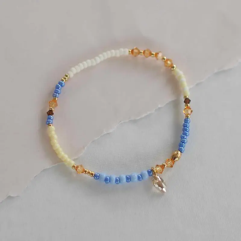 widaro armband summer blue with shiny charm