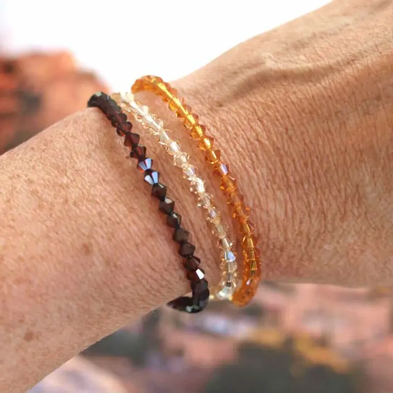 widaro armband swarovski brown beads