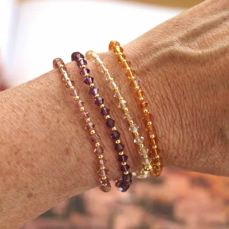 widaro armband swarovski gold purple brown (kies je soort)