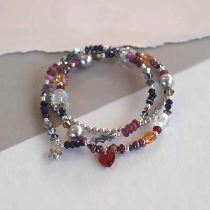 widaro armbanden blue purple shine silver