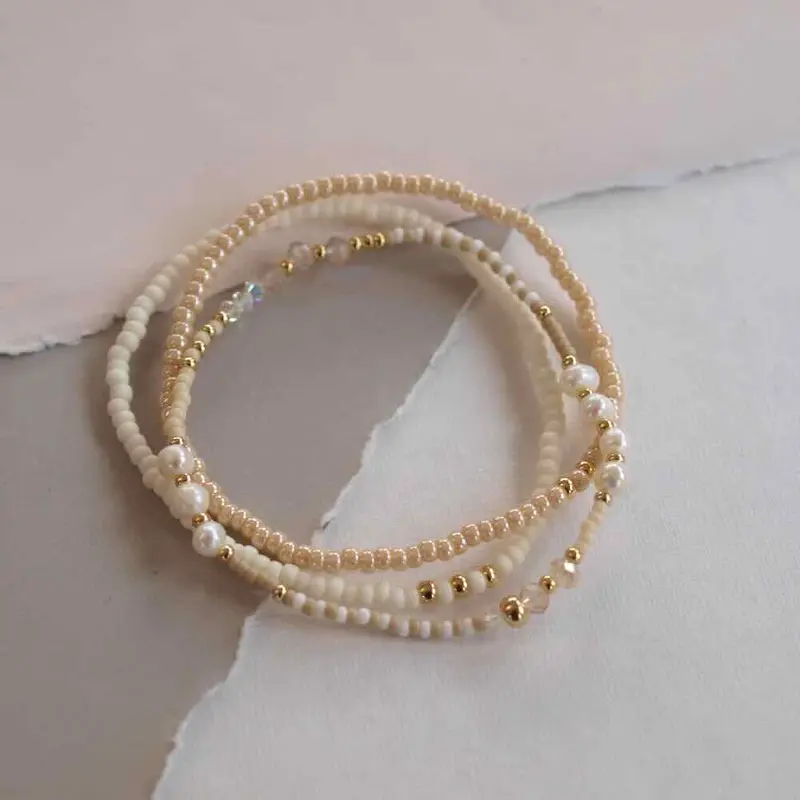 widaro armbandset beige brown