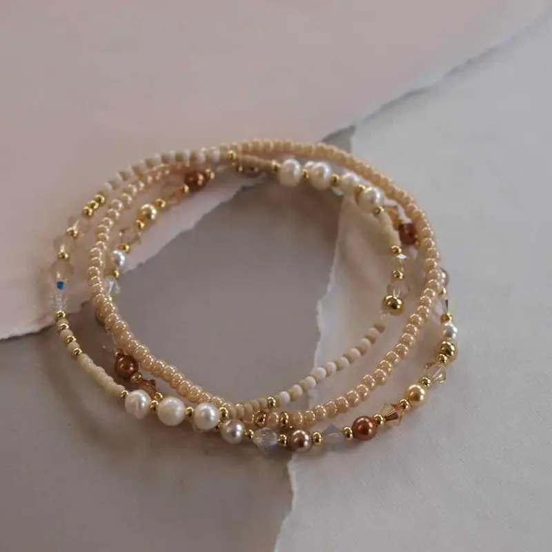widaro armbandset beige pearl