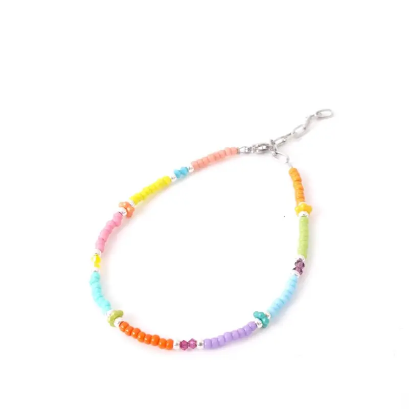 widaro enkelbandje gyspy bright colours silver