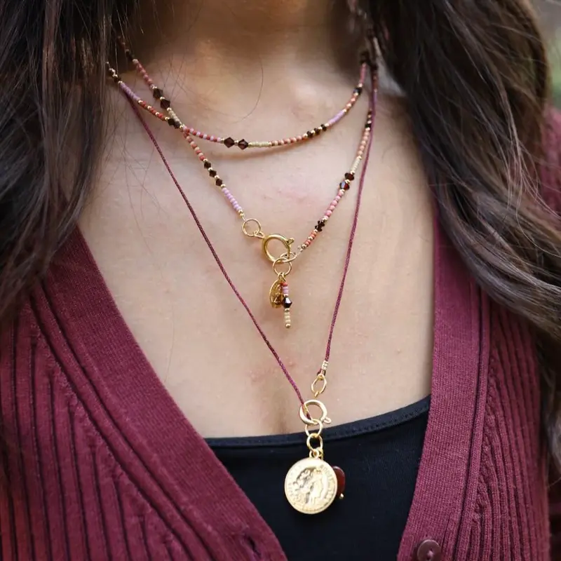 widaro halflange ketting mix purple red