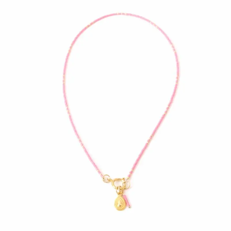 widaro halflange ketting pink