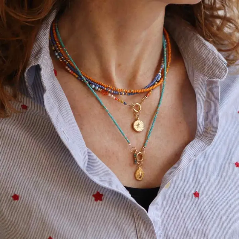 widaro halflange ketting turquoise