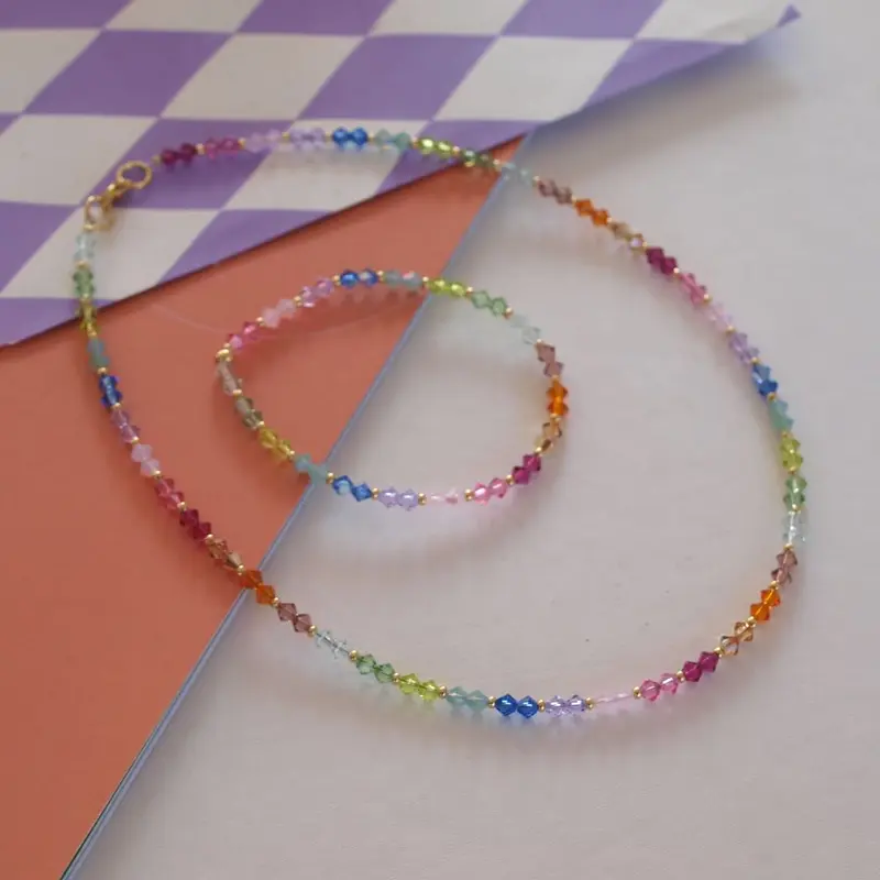 widaro ketting/armband crystal colours