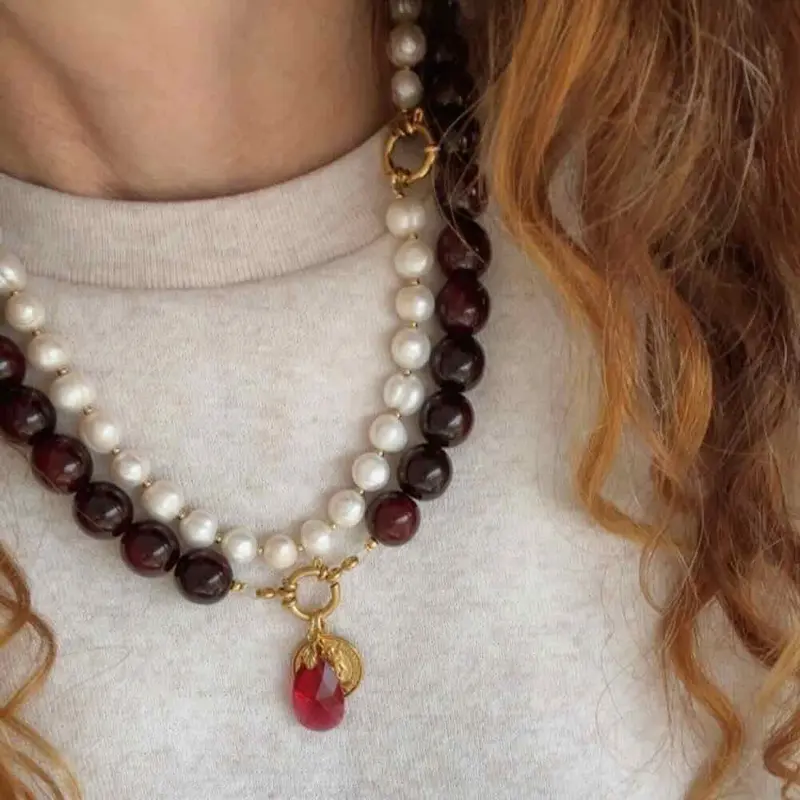 widaro ketting big burgundy
