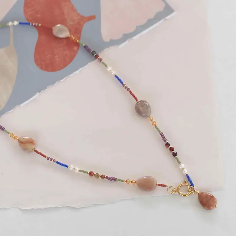 widaro ketting colourful stones