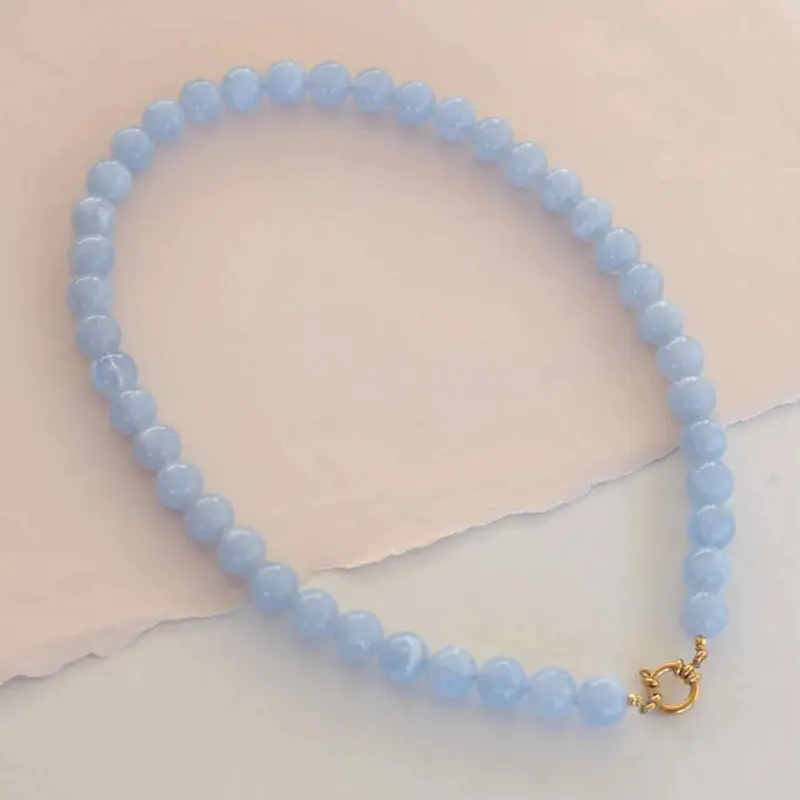 widaro ketting light blue marble