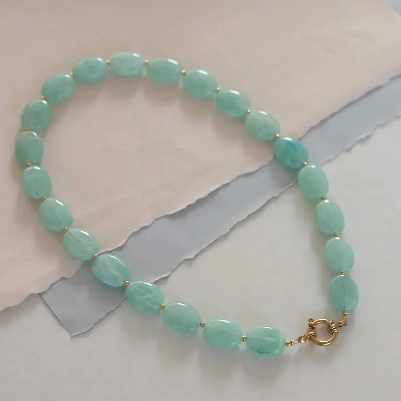 widaro ketting oval mint marble