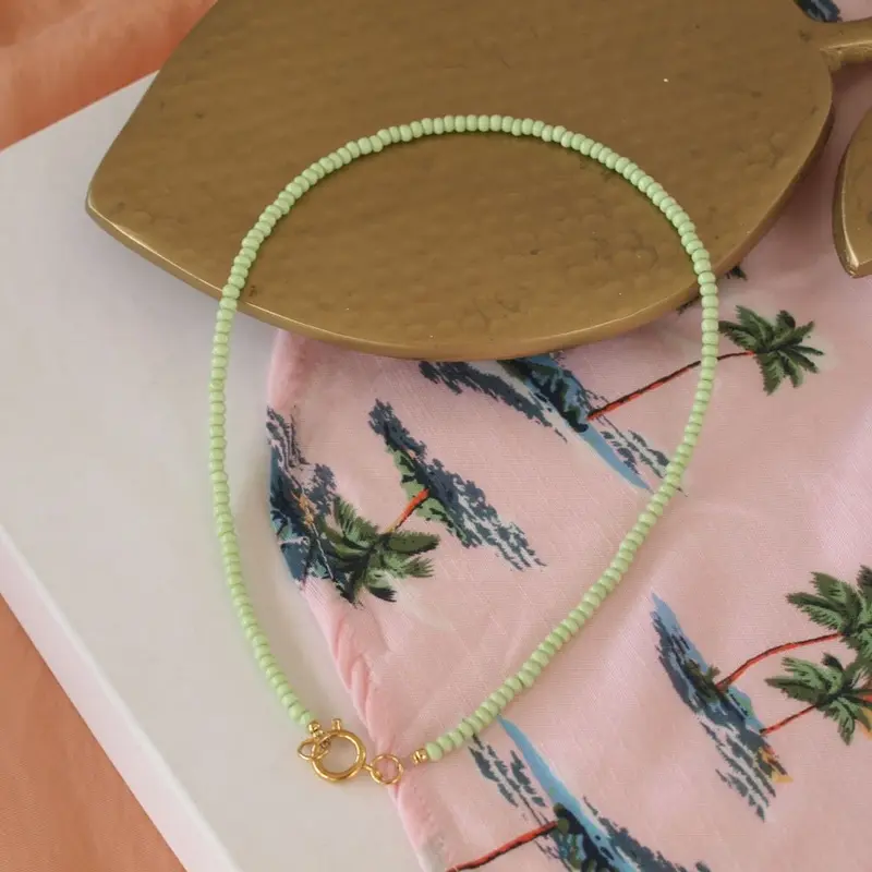 widaro ketting pastel green (goud/zilver)