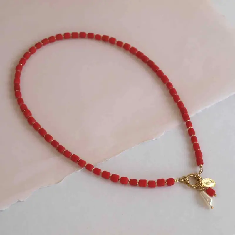 widaro ketting red pretty beads