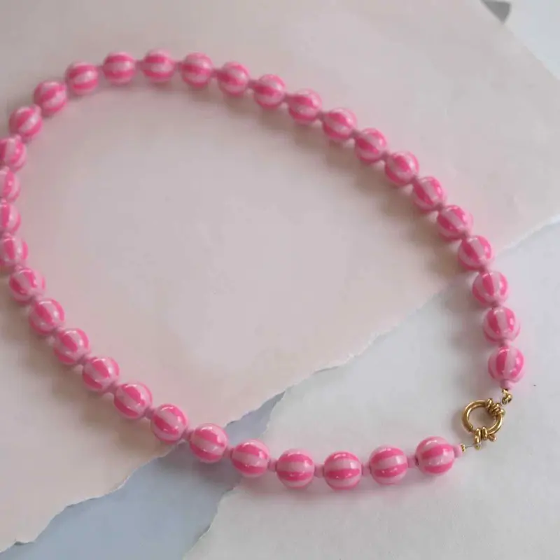 widaro ketting stripey pink
